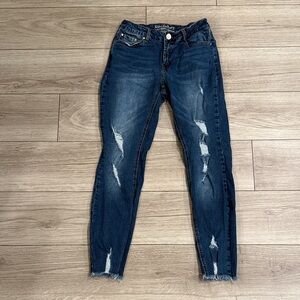 Resfeber Women’s Blue Distressed Skinny Boyfriend Jeans 10